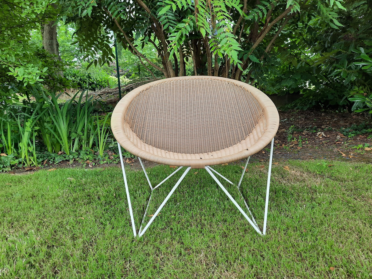 C317 loungechair outdoor - White/ wheat