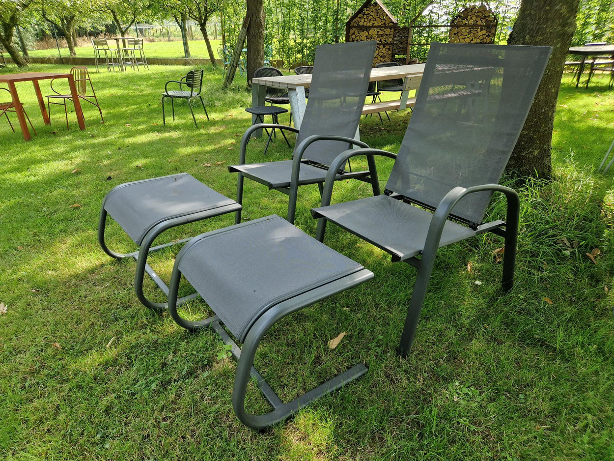 Set Holly Lounge chair met verstelbare leuning + Footrest / 2 stuks