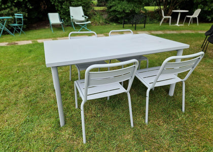 Set Star tafel 160x90 / Star chair Aluminium x4