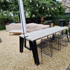 Set Fizz Table 240cm + 4x Aero chair + Pond bench + Light My Table - Black