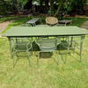 Set Plus4 tafel 220+110 / Apero chair x2 / Apero armchair x2 - Militairy green