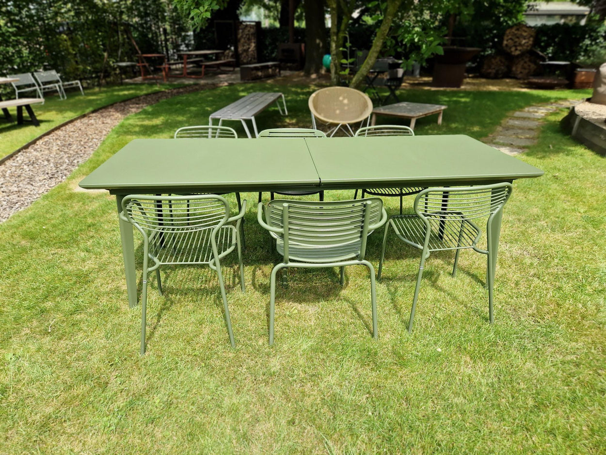 Set Plus4 tafel 220+110 / Apero chair x2 / Apero armchair x2 - Militairy green