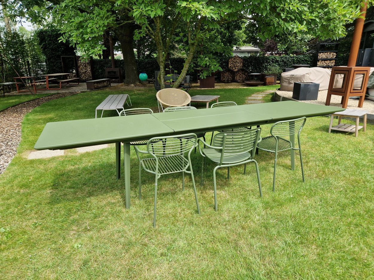 Set Plus4 tafel 220+110 / Apero chair x2 / Apero armchair x2 - Militairy green