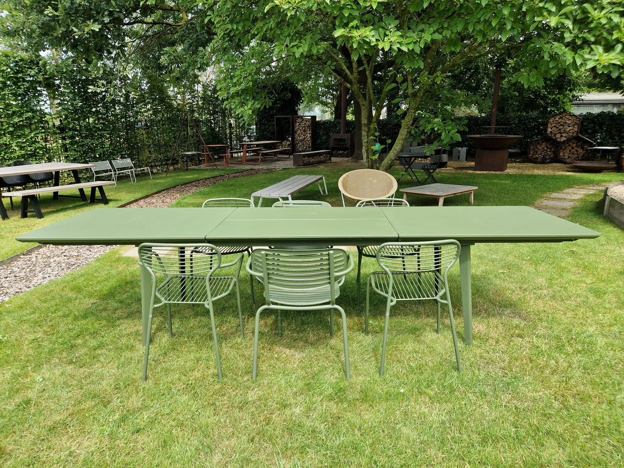 Set Plus4 tafel 220+110 / Apero chair x2 / Apero armchair x2 - Militairy green