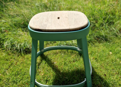 Thor stool/table met teak top - Ocean green