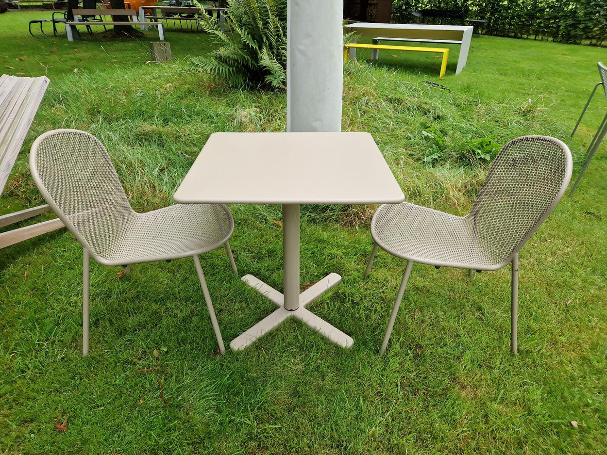 Set Darwin tafel 70x70 / Ronda X stoelen x2 - Taupe