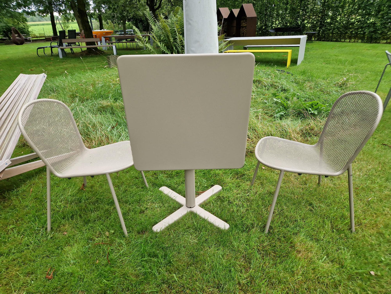 Set Darwin tafel 70x70 / Ronda X stoelen x2 - Taupe