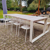 Set Str'8 Table 240cm + 4x Lyze chair aluminium + Str'8 Three bench - White / 4x kussen Lyze