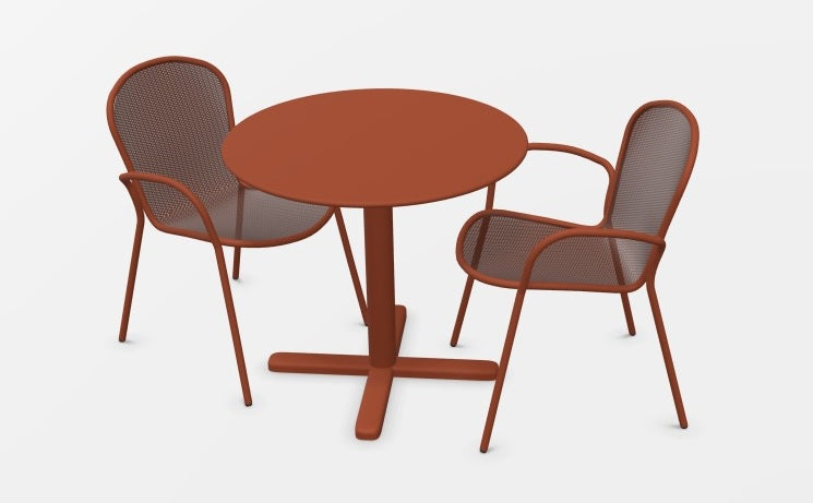 Set Darwin tafel Ø 80 cm / Ronda X  armchair x2 - Maple red