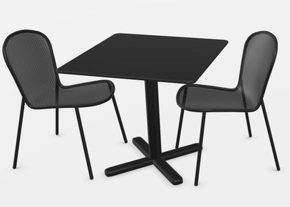 Set Darwin tafel 80x80 / Ronda X chair x2 - Black