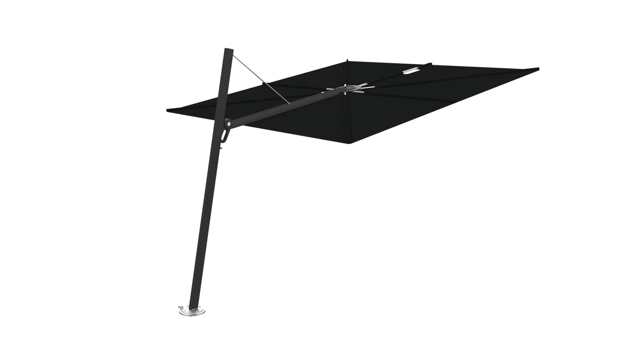 Spectra zwevende parasol 3 m - Black/Black + cover + parasolvoet