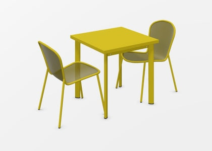 Set Star tafel 70x70 + Ronda X chair x2 - Curry yellow