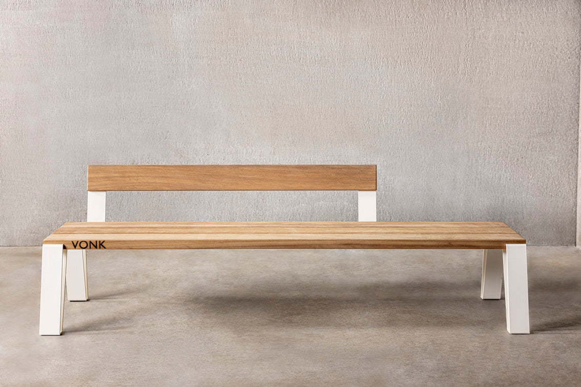 Fizz bench 240cm + rugleuning - Gegalvaniseerd