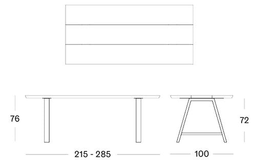 Set Matteo Dining table, Matteo Bench & Edgard dining chair x3